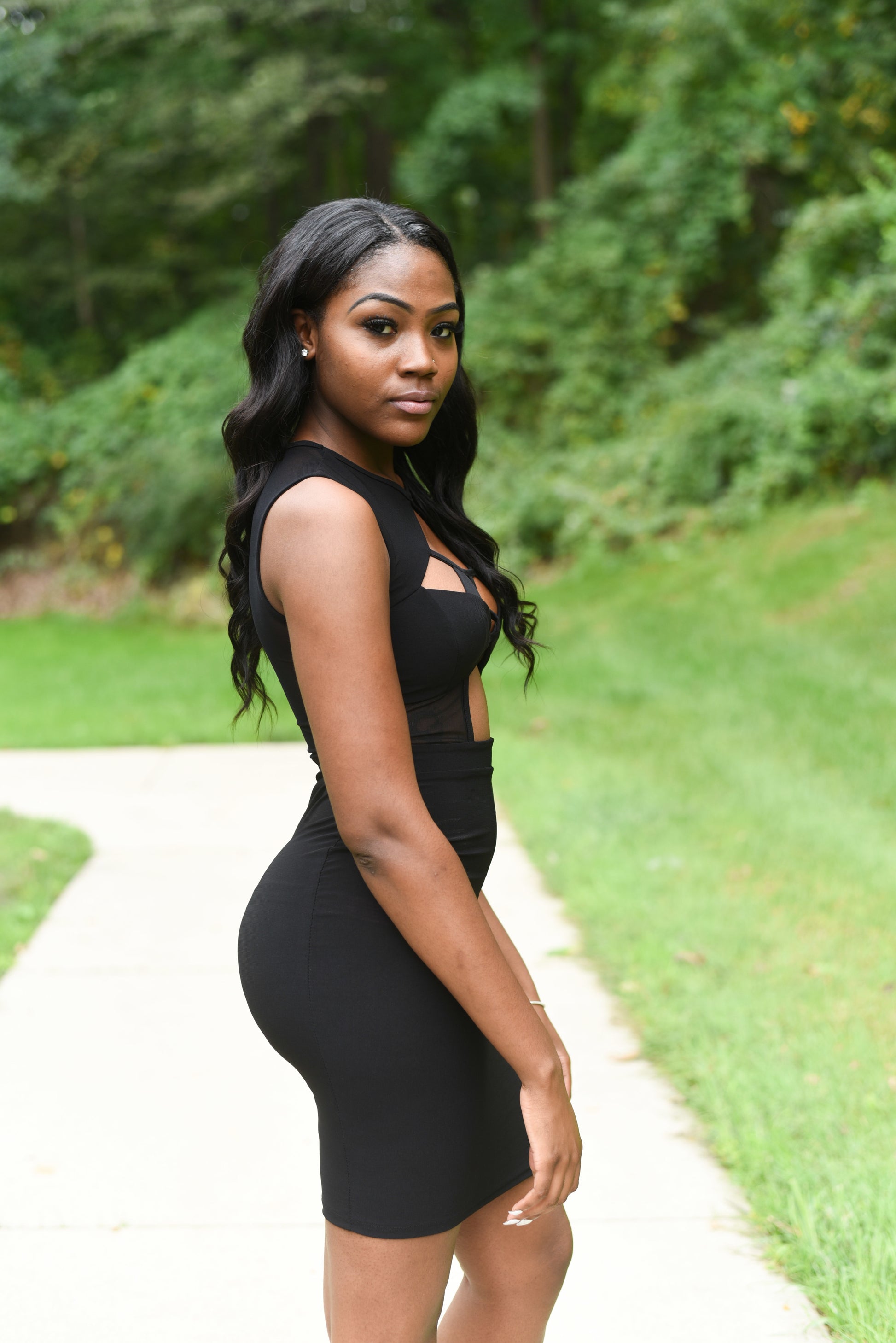 Black Mini Dress with Cutouts