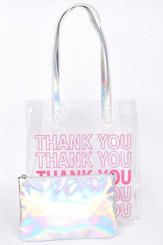 transparent purse with clutch