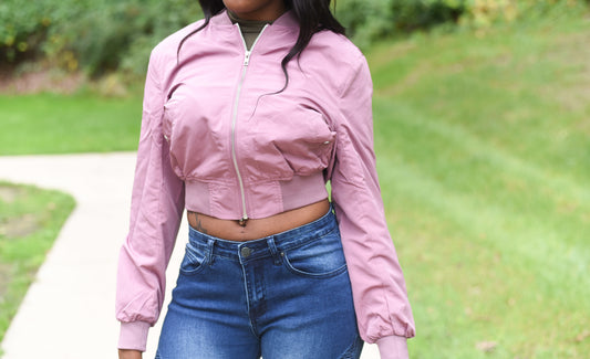 Mauve Pink Bomber Jacket