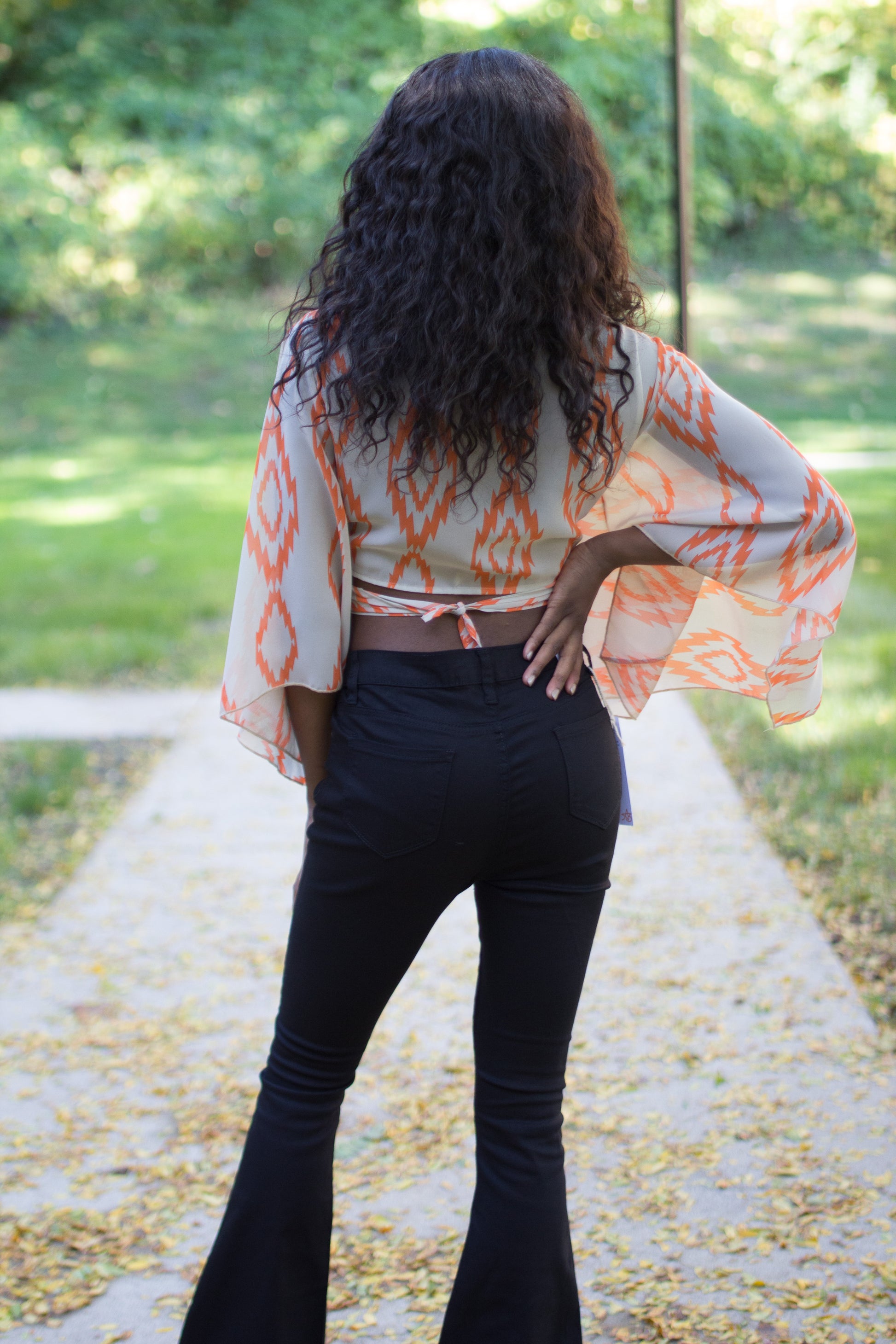 Tribal Beach Wrap Tie Back Shirt