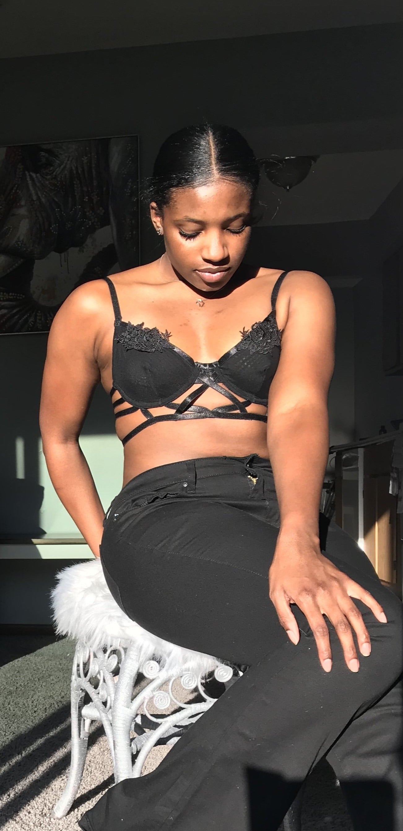 Black Lace Cage Bralette