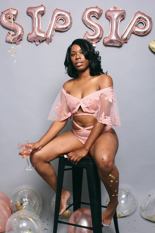 Wild Thoughts Pink Lace Lingerie Set