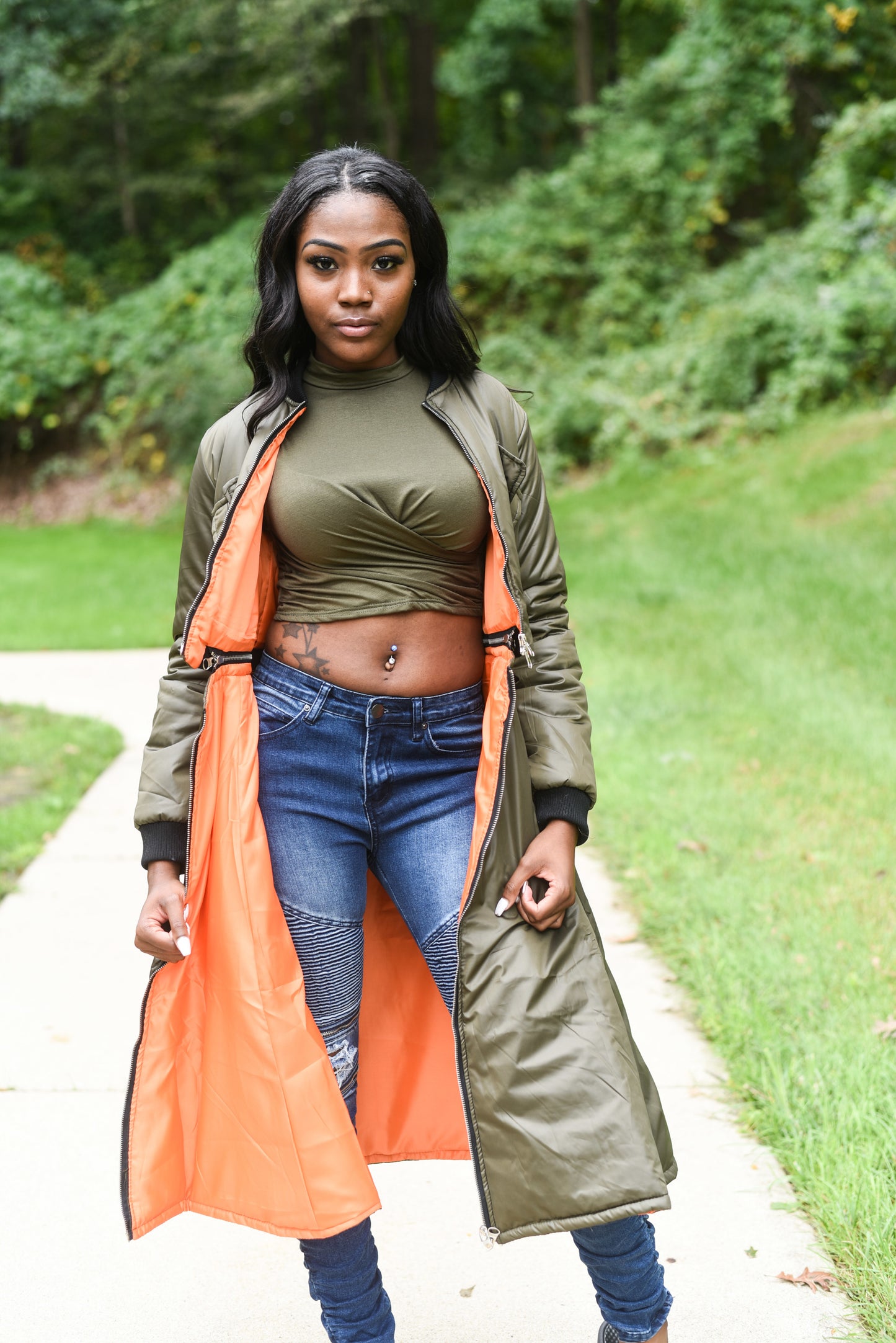long bomber coat