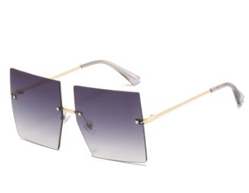 rimless gray gold frame glasses