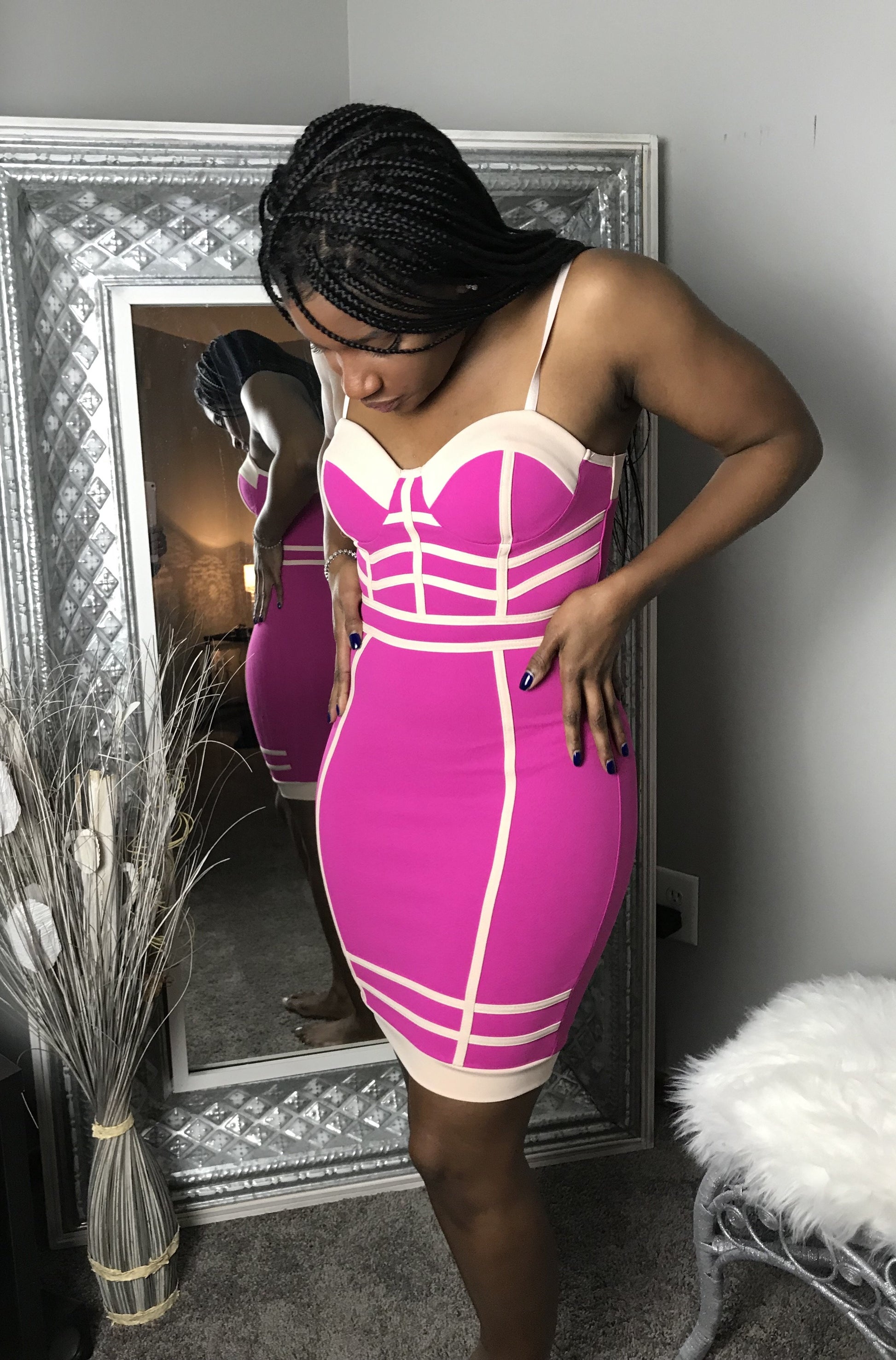 pink corset dress