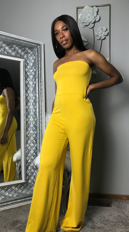 mustard sleeveless wideleg jumpsuit