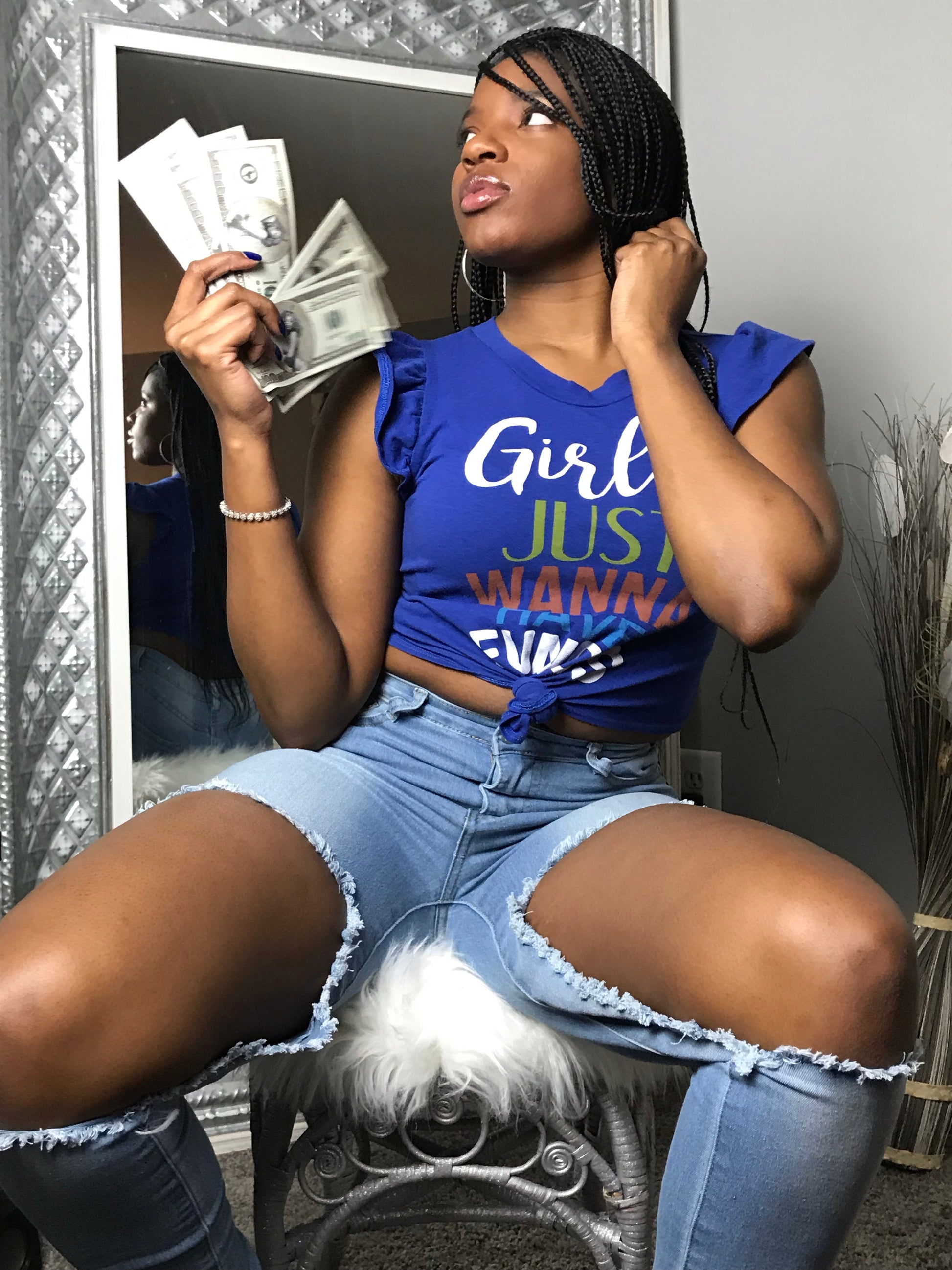 girls just wanna have funds shirt blue