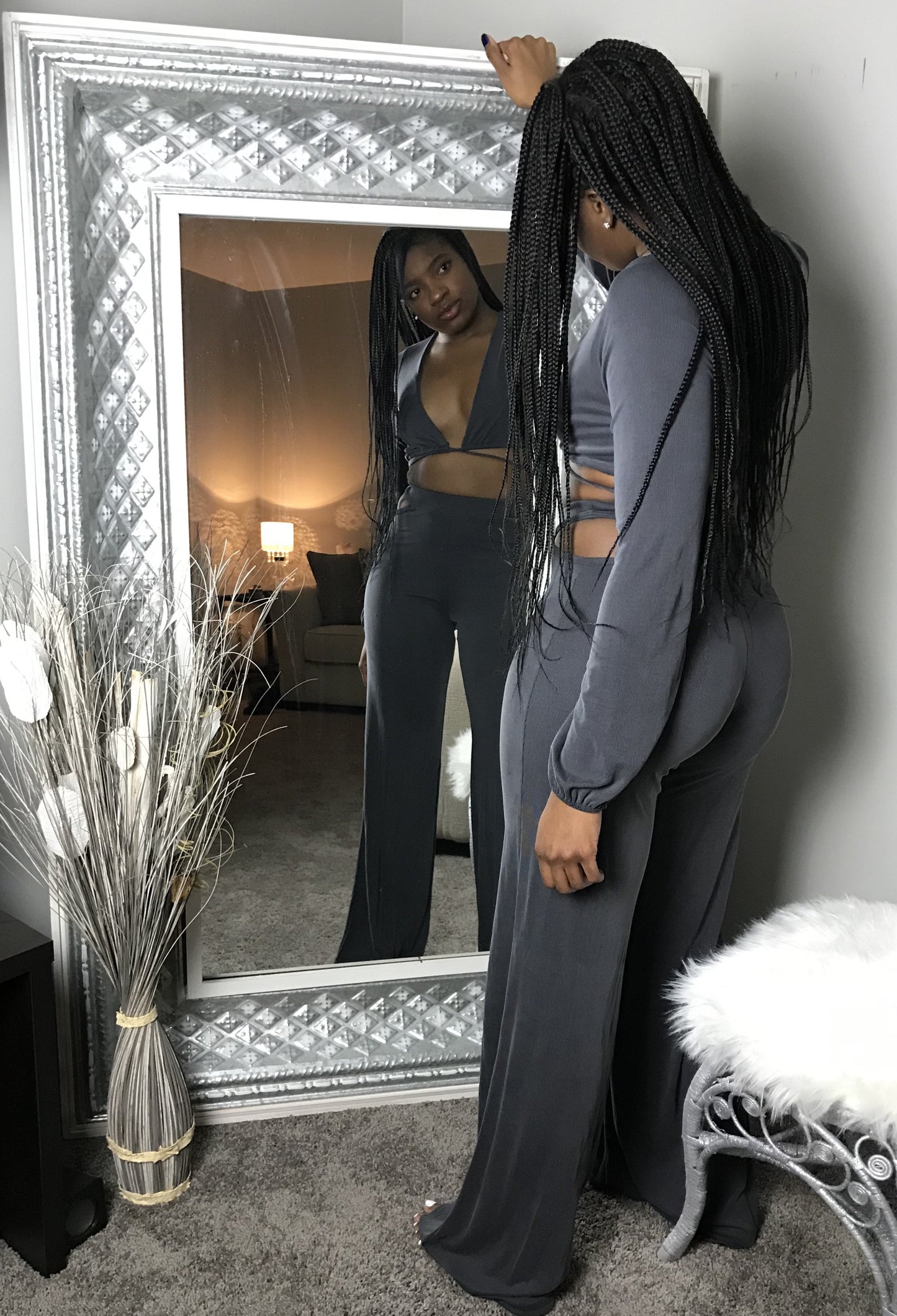 sexy gray fashion nova set