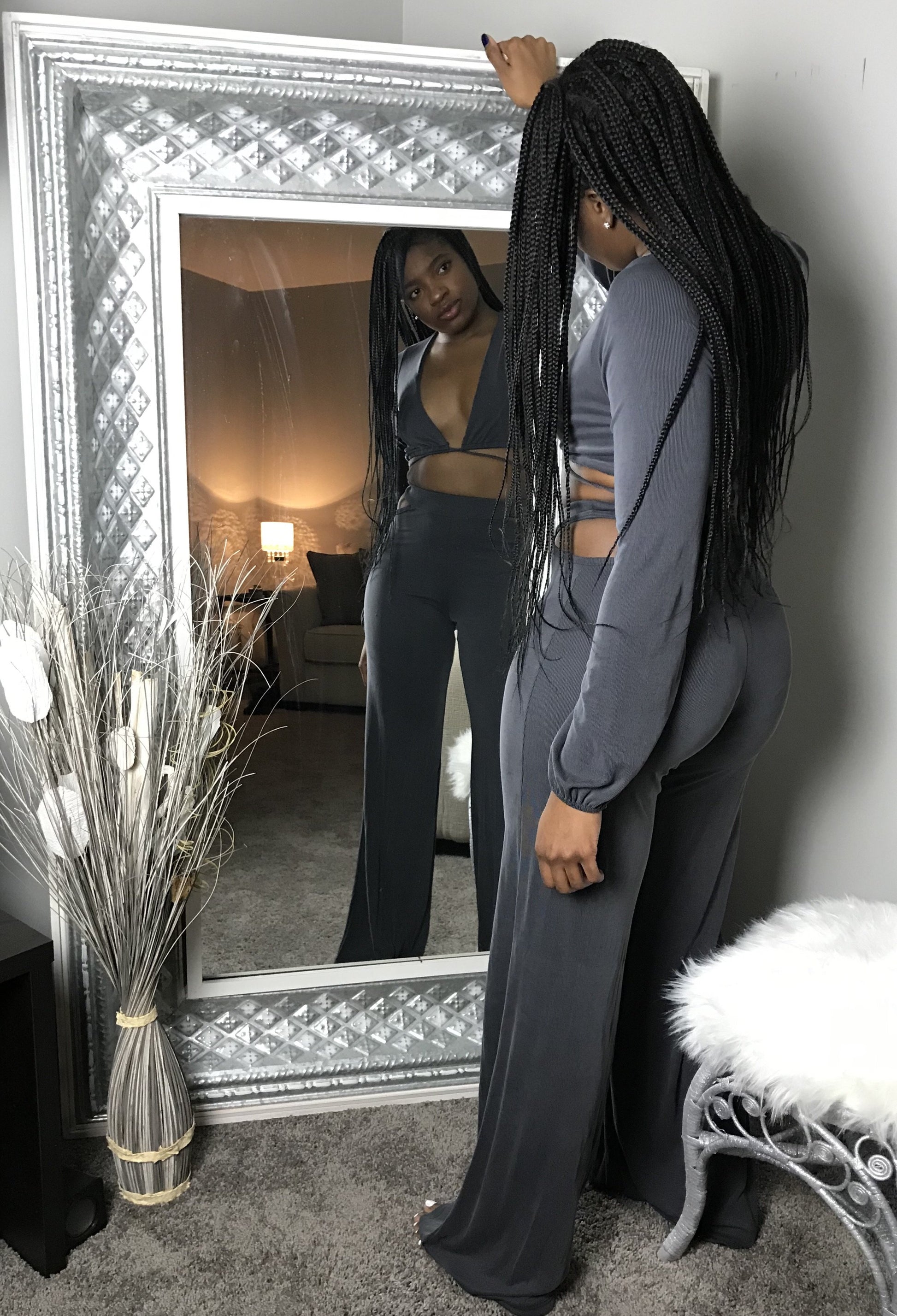 sexy gray fashion nova set