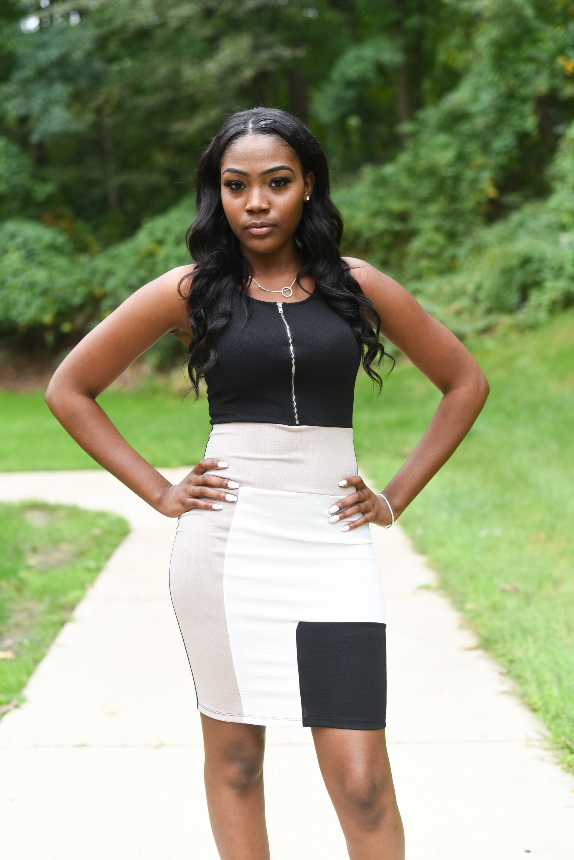 Black and Tan Interview Work Dress – The Diamond Boutique