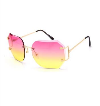 pink and yellow ombre shades