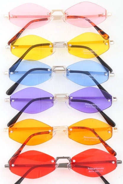 multi color small hexagon sunglasses