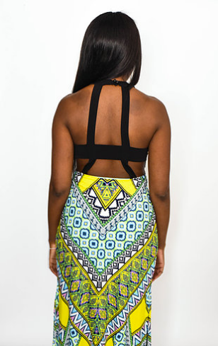 Open Back Tribal Print Maxi Sun Dress