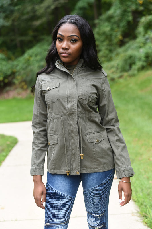 Green Anorak Parka coat jacket