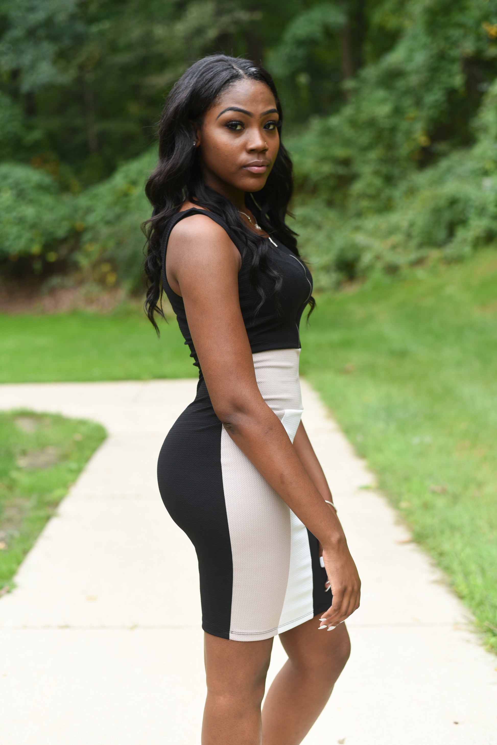 Black and Tan Interview Work Dress The Diamond Boutique Black and Tan Interview Work Dress The Diamond Boutique