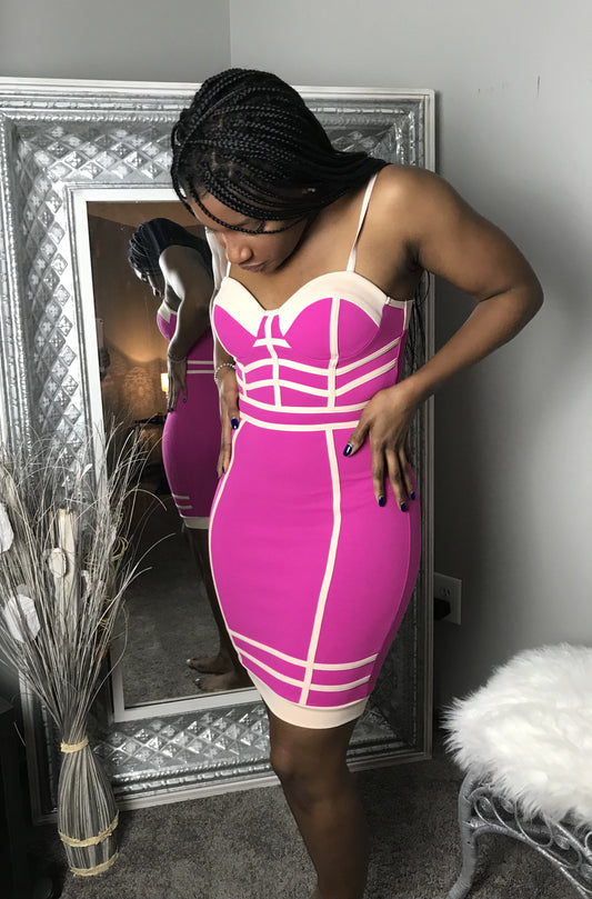 pink corset dress